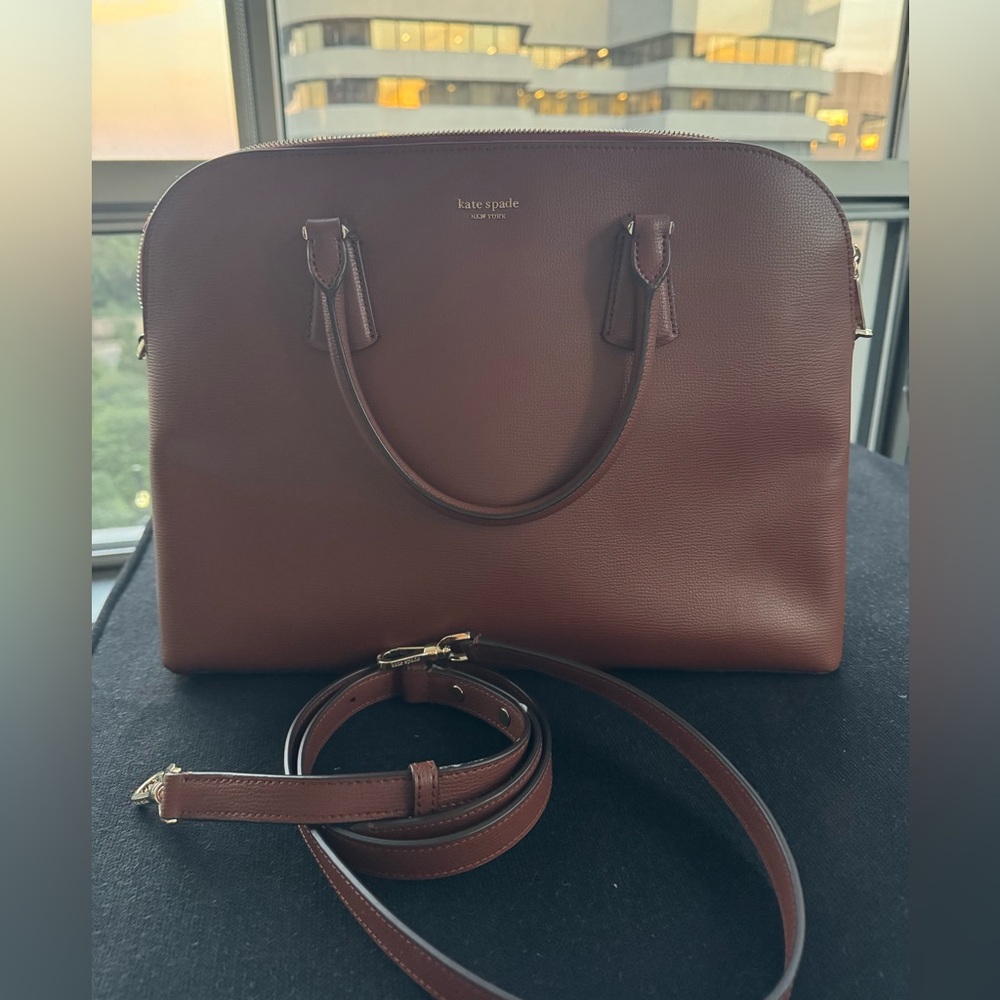Kate Spade Brown Patterned laptop bag